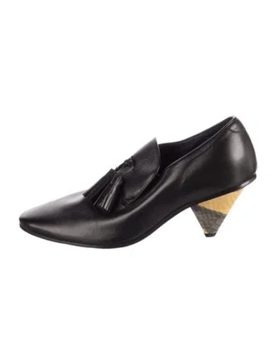 Pre-owned Celine Leather Tassel Accents Pumps In Black
