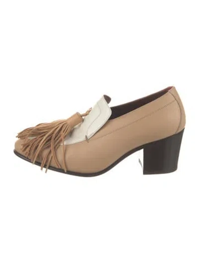 Pre-owned Celine Leather Tassel Accents Pumps In Neutrals