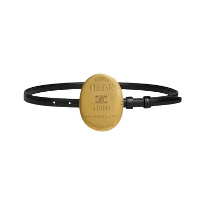 Pre-owned Celine Leather Teen Maison Belt In Taurillon Leather 'black' | Women's Size 75