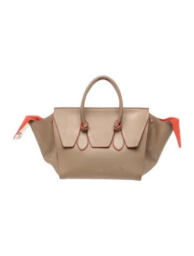 Pre-owned Celine Leather Tie Tote In Brown