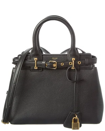 Celine Leather Top Handle Bag In Black