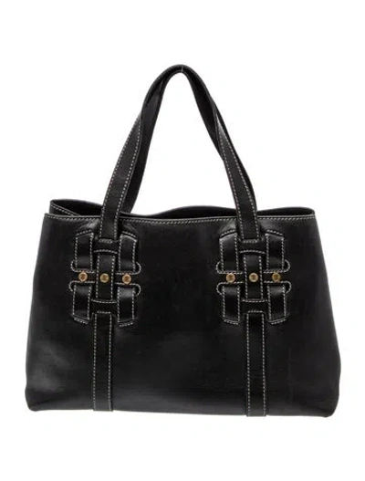 Pre-owned Celine Leather Top Handle Bag In Black