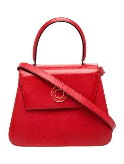 Pre-owned Celine Leather Top Handle Bag In Red