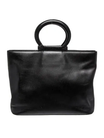Pre-owned Celine Leather Top Handle Bag Vintage In Black