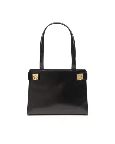 Celine Céline Leather Tote Bag In Black