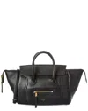 Celine Leather Shoulder Bag In Black