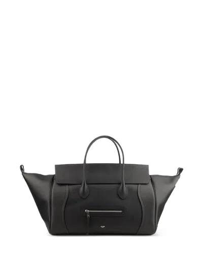 Celine Leather Tote Bag In Black