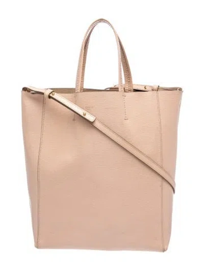 Pre-owned Celine Leather Tote Bag Medium In Neutral