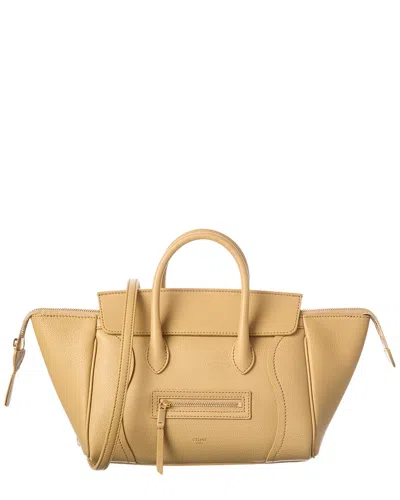 Celine Leather Tote In Beige