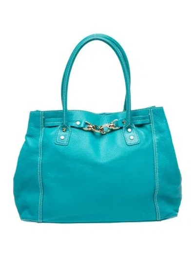 Pre-owned Celine Leather Tote Vintage In Blue
