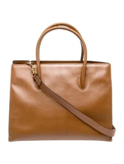 Pre-owned Celine Leather Tote Vintage In Brown