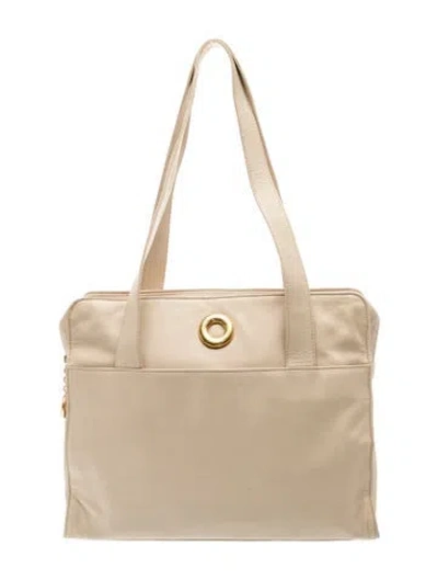 Pre-owned Celine Leather Tote Vintage In Neutrals