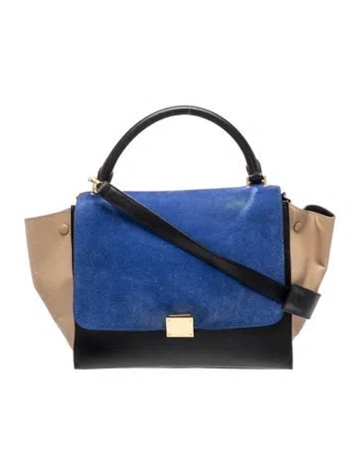 Pre-owned Celine Leather Trapeze In Black