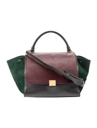 Pre-owned Celine Leather Trapeze Medium In Black