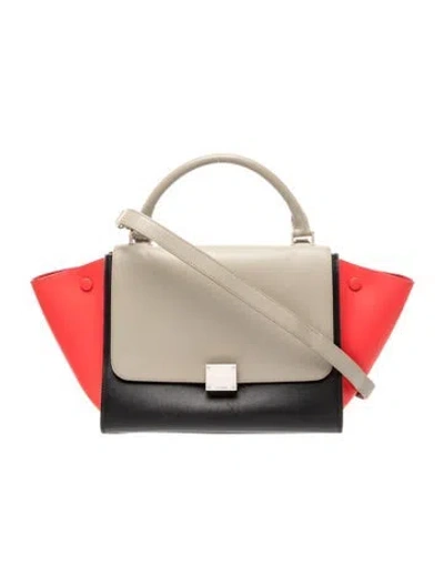 Pre-owned Celine Leather Trapeze Medium In Black