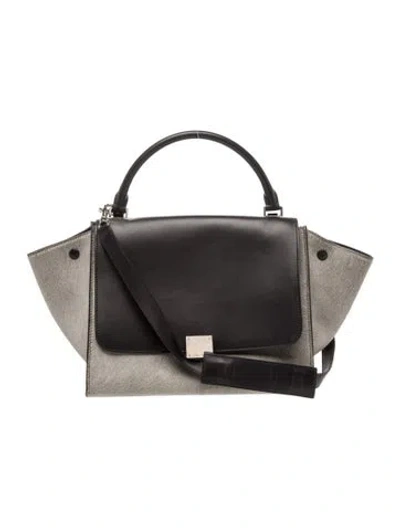 Pre-owned Celine Leather Trapeze Medium In Black