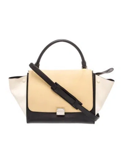 Pre-owned Celine Leather Trapeze Medium In Black