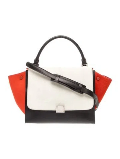 Pre-owned Celine Leather Trapeze Medium In Black