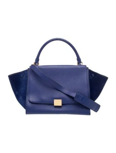 Pre-owned Celine Leather Trapeze Medium In Blue