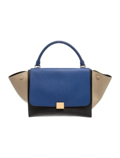 Pre-owned Celine Leather Trapeze Medium In Blue