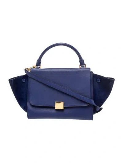 Pre-owned Celine Leather Trapeze Medium In Blue