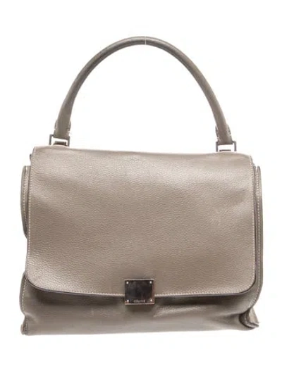 Pre-owned Celine Leather Trapeze Medium In Neutral