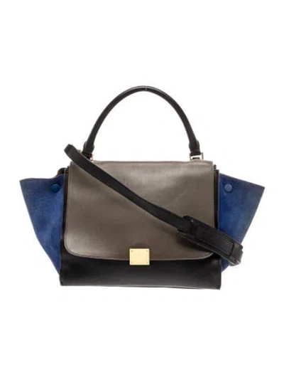Pre-owned Celine Leather Trapeze Medium In Neutral