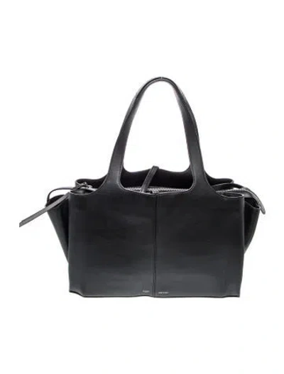 Pre-owned Celine Leather Trifold Medium In Black