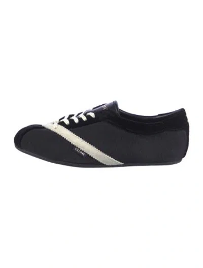 Pre-owned Celine Leather Trim Embellishment Sneakers In Blue