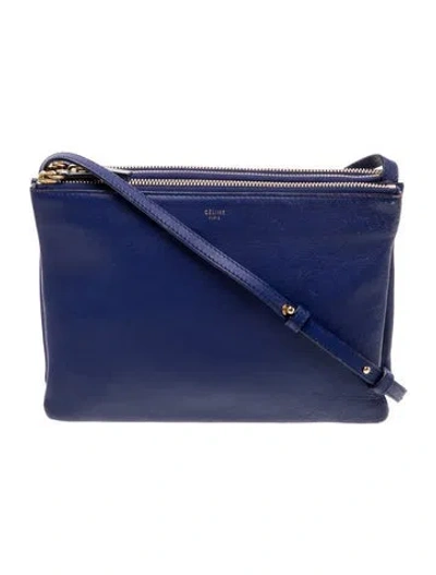 Pre-owned Celine Leather Trio In Blue