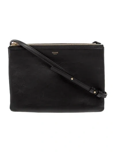 Pre-owned Celine Leather Trio Large In Black