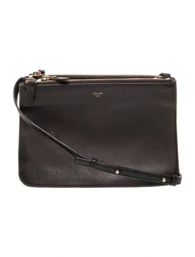 Pre-owned Celine Leather Trio Large In Black
