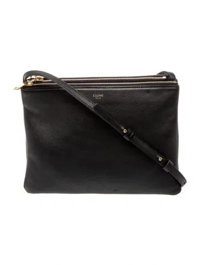Pre-owned Celine Leather Trio Large In Black