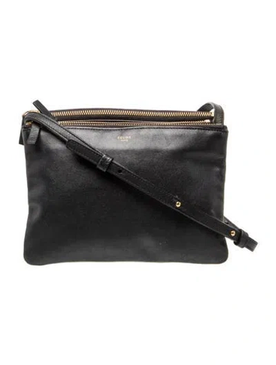 Pre-owned Celine Leather Trio Large In Black