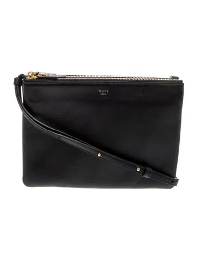 Pre-owned Celine Leather Trio Large In Black
