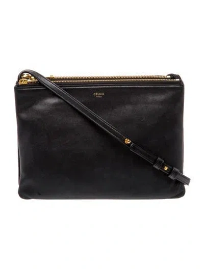 Pre-owned Celine Leather Trio Large In Black