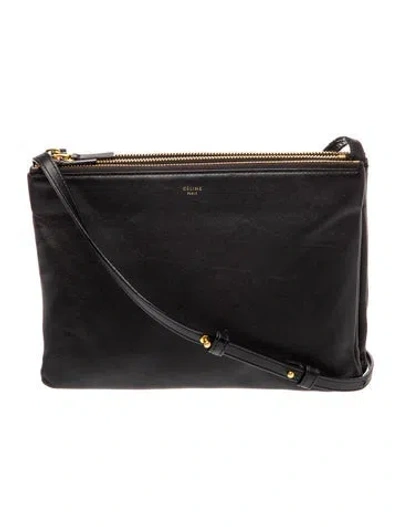Pre-owned Celine Leather Trio Large In Black