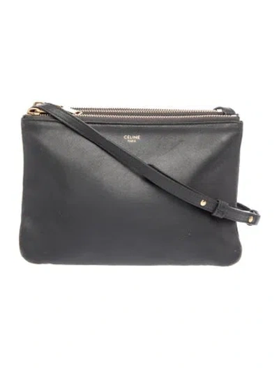 Pre-owned Celine Leather Trio Large In Gray