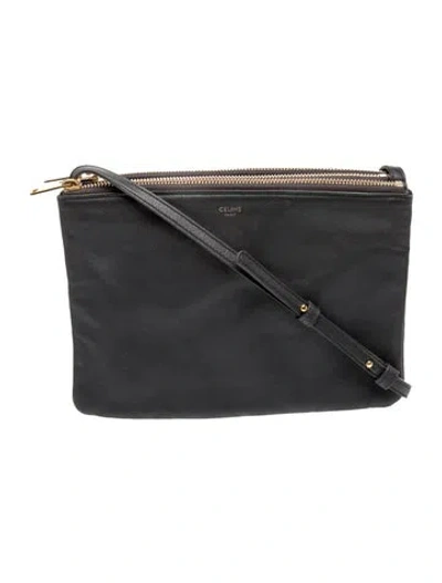Pre-owned Celine Leather Trio Large In Gray