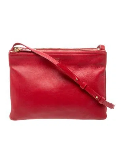 Pre-owned Celine Leather Trio In Red