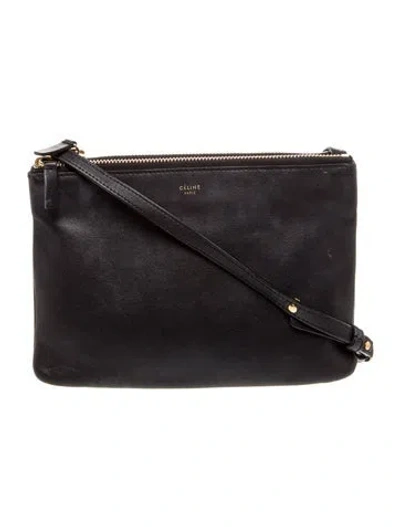Pre-owned Celine Leather Trio Small In Black