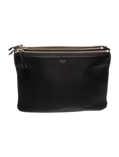 Pre-owned Celine Leather Trio Small In Black