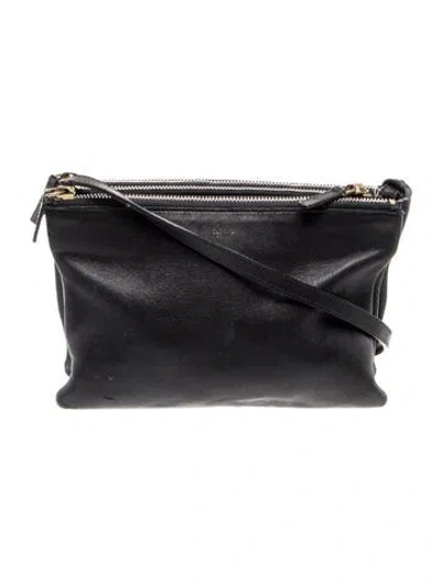 Pre-owned Celine Leather Trio Small In Black