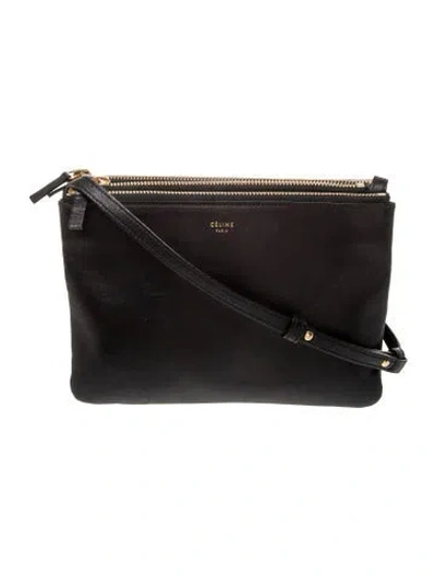 Pre-owned Celine Leather Trio Small In Black