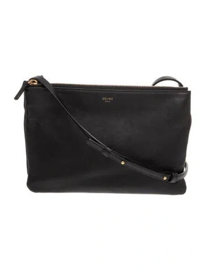 Pre-owned Celine Leather Trio Small In Black