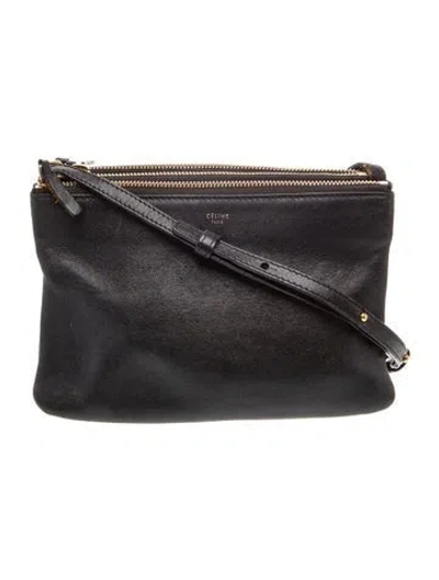 Pre-owned Celine Leather Trio Small In Black