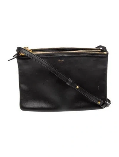 Pre-owned Celine Leather Trio Small In Black