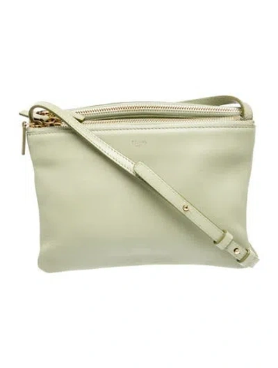 Pre-owned Celine Leather Trio Small In Green
