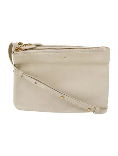 Pre-owned Celine Leather Trio Small In Neutral