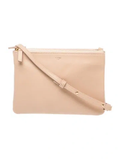 Pre-owned Celine Leather Trio Small In Neutral